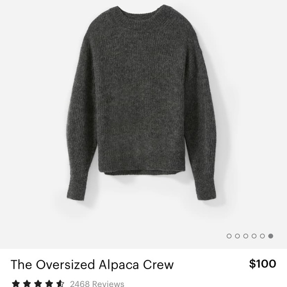 Everlane Oversized Alpaca Sweater Charcoal Small - Picture 1 of 4